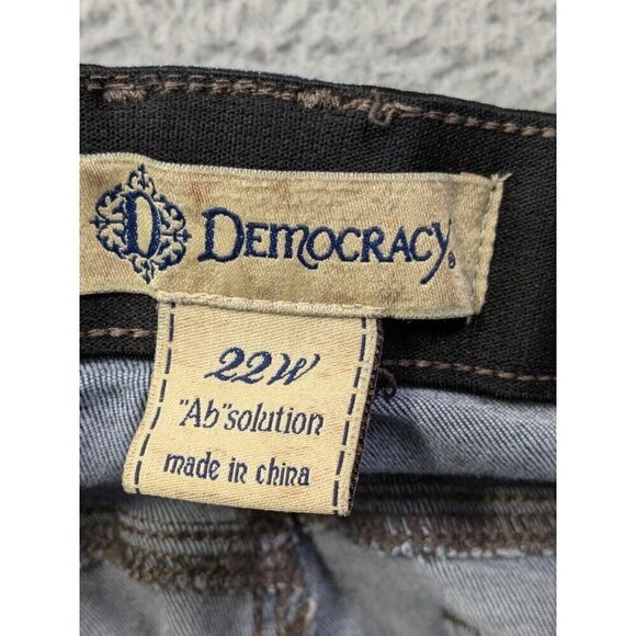 Democracy Jeans Womens 22W Ab Solution Cropped Raw Hem Frayed Stretch Blue - Picture 3 of 16